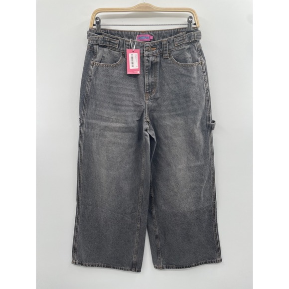 Edikted Denim - NWT Edikted Wide-Leg Jeans Women's Small Gray Washed Denim High Rise 100% Cotton